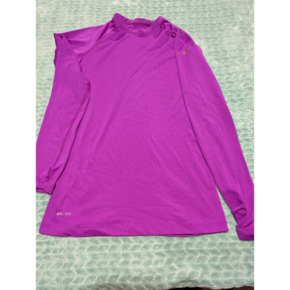 Nike Pro Combat Dri-FIT Compression Long‎ Sleeve Shirt Purple Small Thumbholes